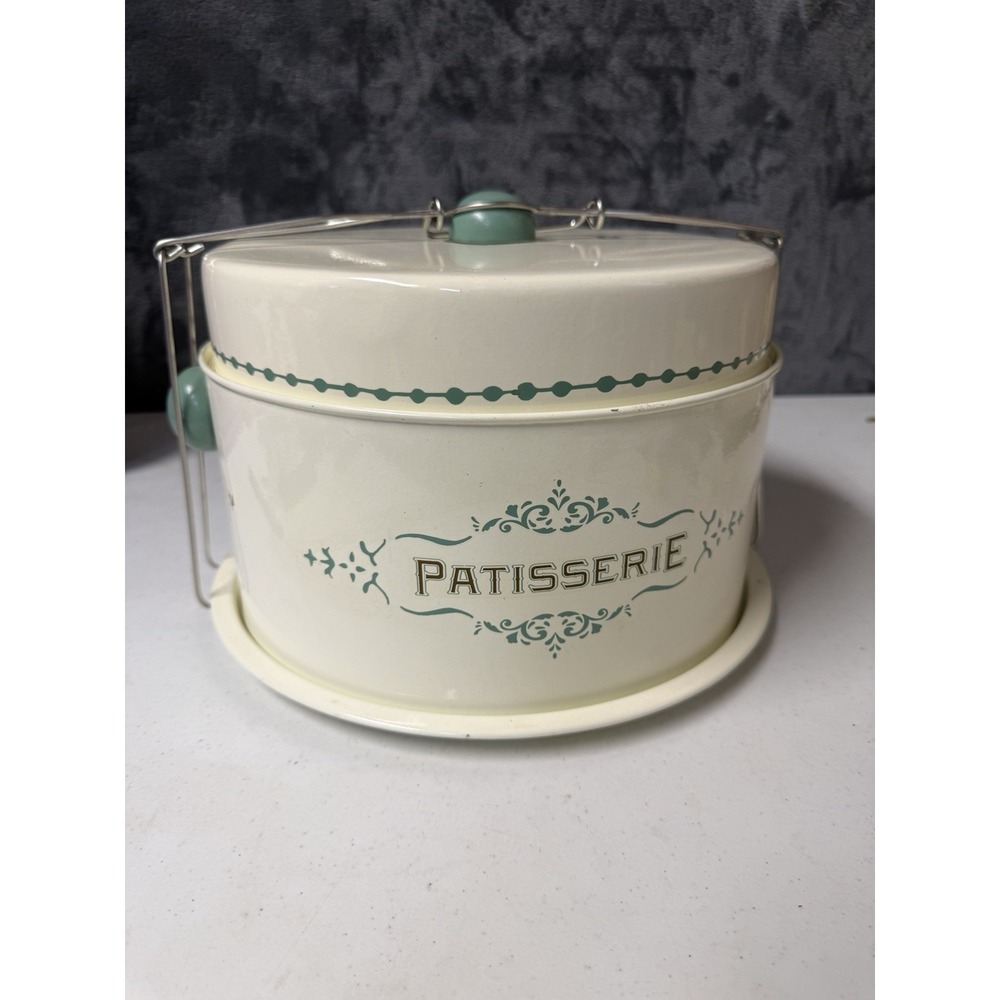 Retro Patisserie Metal Tin Cake Dessert Carrier French Country World Market 2013